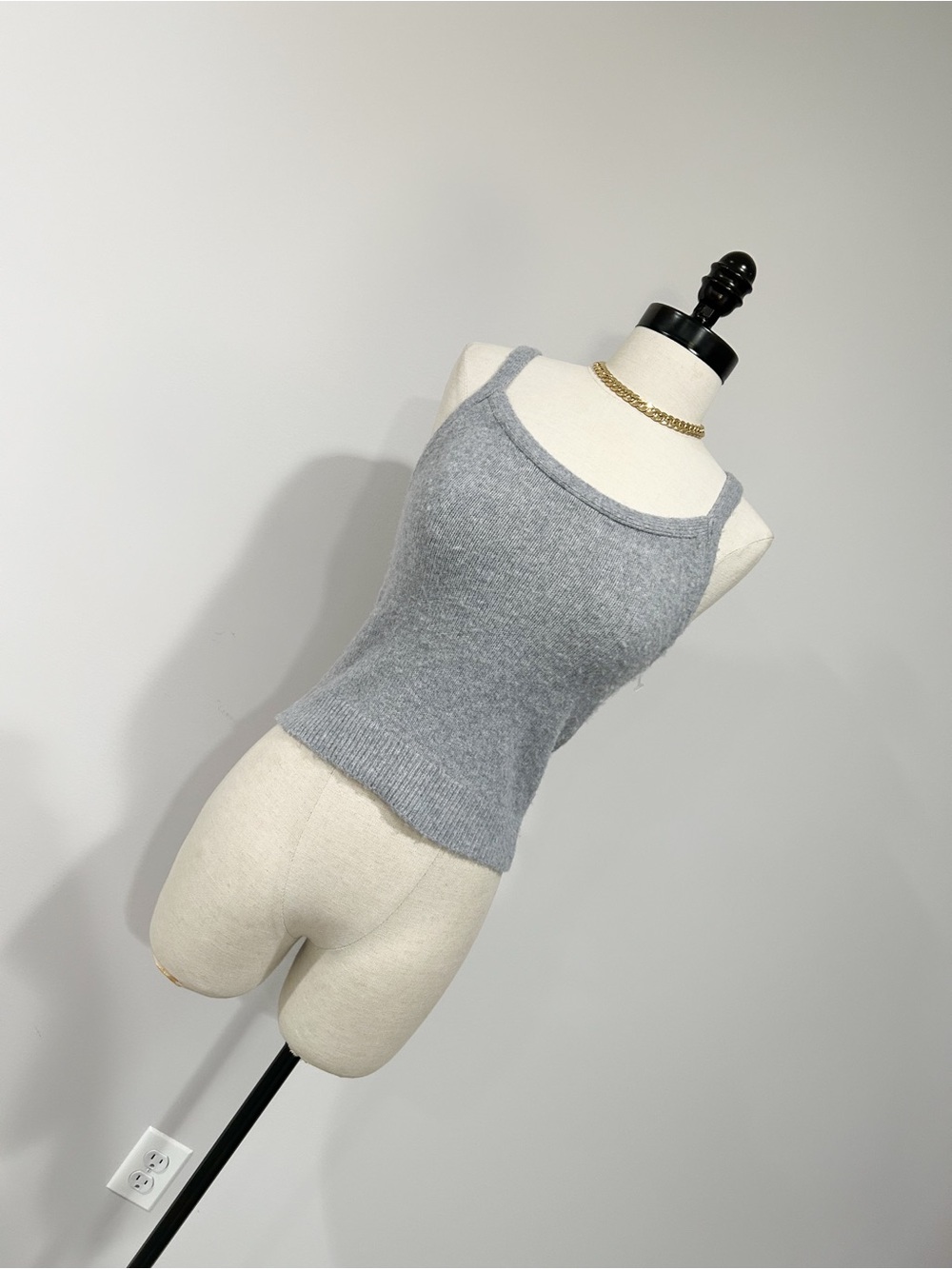 SO Grey Ribbed Knit Tank Top